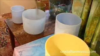 Larimar & White Gold Alchemy Crystal Singing Bowl Duet