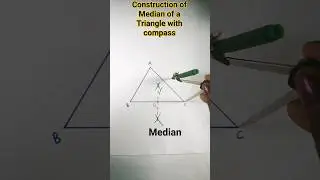 How to draw median of triangle with compass#shorts#ytshorts#yt trending shorts#RB knowledge explore