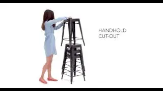 D542 024 PINNADEL Stackable Stamped Sheet Metal Counter Height Stool