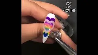 Rainbow Heart Nail Designs, DIY Poly Gel Nails with Rosalind #shorts