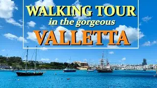 Malta City Walking Tour in Valletta | 4K