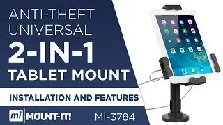 Locking Tablet Stand with Adjustable Clamp | Wall Bracket Add-on (MI-3784)