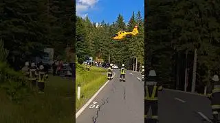 Rescue Helicopter Takes Off After Motorcycle Crash 🚁