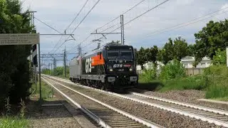 Carrellata di Treni in transito tra Pontenure e cadeo