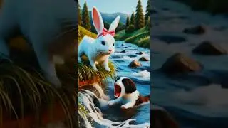RABBIT RESCUE THE PUPPY #trending #facts #ai #viralvideo #shorts #50k#4k