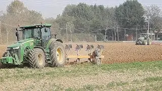 2 JD 8335R - Moro Warrior PNT & Maschio Aquila 7m - Gruppo PEA - Ploughing & harrowing 2018