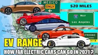 EV RANGE  - How far you can drive Luxury Electric Cars until they run out of Battery Power ?