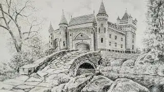 How To Draw Castle In A Pencil Scenery Art