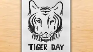 International Tiger Day Drawing Easy | Save Tiger Drawing | How to Draw International Tiger Day