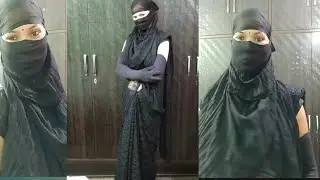 Use all black,black saree black gloves  black kajal & black scarf for face cover/requested video