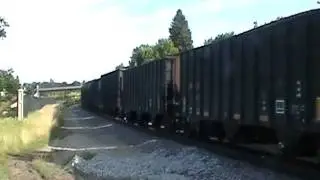 UP 6485 LEADS THE WESTON COAL TRAIN NORTH THRU ST. FRANCIS 7-13-11.MOD