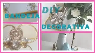 Como Hacer Bandejas Decorativas en Espejo y Diamantes/Lujosas Bandejas Decorativas en color Dorado