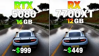 RTX 5080 vs RX 7700 XT - Test in 8 Games