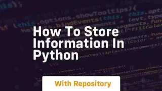 how to store information in python