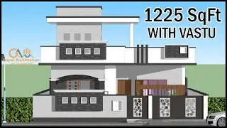 1225 SqFt house Design With Vastu, East Facing House Design With Vastu Shashtra, Gopal Architecture
