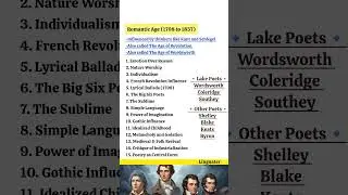 Romantic Age in English Literature - 15 Facts about Romanticism - History of English Literature #lit