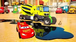 Monster Flatbed Truck Challenge Cars vs Potholes #2 in BeamNG.Drive