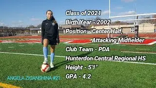 Angela Ziganshina College Soccer Recruiting Video, Class of 2021