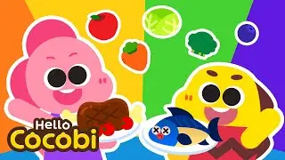 🍖 Tasty Colorful Foods | Habit Songs | Healthy Eating Meal | Kids Songs | Dinosaurs | Hello Cocobi