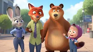 Masha & the Bear Enter Zootopia and Meet Judy & Nick 😱