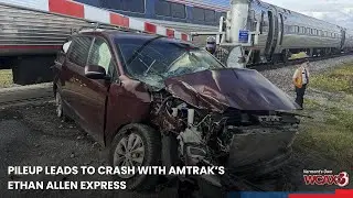 Pileup leads to crash with Amtrak&rsquo;s Ethan Allen Express