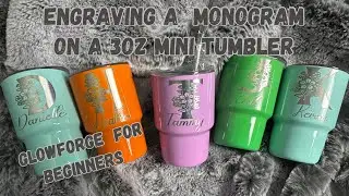 Engraving a 3oz MINI TUMBLER a MONOGRAM
