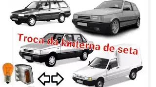 Como trocar a lanterna dianteira de seta do Fiat Uno, Fiorino, Elba, Pr&ecirc;mio modelos frente alta.