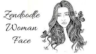 SPEED DRAWING - ZENTANGLE INSPIRED WOMAN FACE