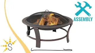 Sunnydaze Steel Elevated Outdoor Fire Pit Bowl with Spark Screen - 29-Inch - NB-567
