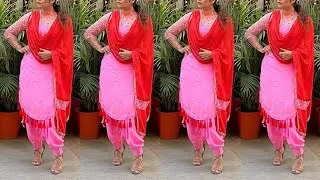 Latest 2021 Pink Color Patiala Suit | Pink Suit Lace Design | Dark Pink Color Punjabi Suit | Suits