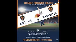 BB Titans VS Big Basket DC Final   (Big Basket Tournament)Organised by The Oval Cricket