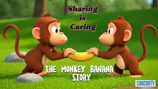 The Sharing Banana 🍌 | Cute Monkey Story for Kids | Toddler Learning Video| Bedtime Stories