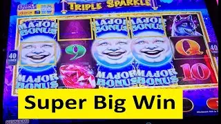 Super Big Win on Majestic Moon Triple Sparkle Slot!!! Konami Game