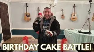 BIRTHDAY CAKE BATTLE (MR HAZ VS UF) (BACK IN THE BUILDING VLOG)