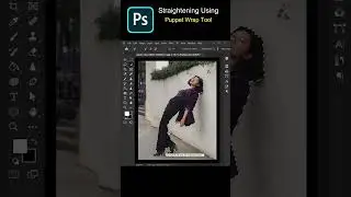 Straightening using puppet wrap tool | Photoshop Tutorials | #shorts