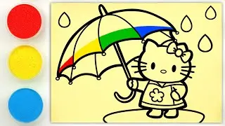 Sand Painting Hello Kitty with Umbrella