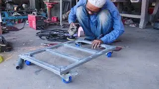 Amazing Results-Cambodian Blacksmith Makes A Pushing Trolley At Home