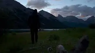 Dawn at Spray Lake Reservoir - Great Divide Mountain Bike Route camping spot