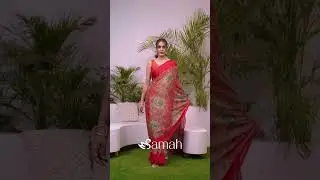 Samah Floral Print, Printed Bollywood Chiffon Saree  (Red, Brown)