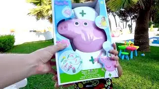 Сhild pretends to play with a set of 