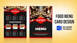 Food Menu Card Design | How to Design a Restaurant Food Menu in MS Word | Step-by-Step Tutorial