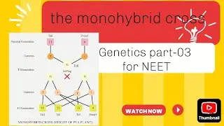 The monohybrid cross,law of dominance, incomplete dominance for neet 