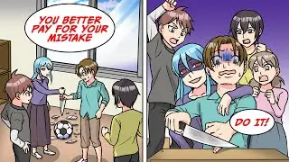 This bad kid in class broke the glass by accident, but then... [Manga Dub]