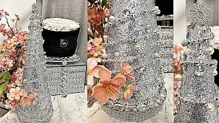 DIY GLAM BLING STYROFOAM CHRISTMAS CONES IDEAS DIY ROOM DECOR HOME DECORATING IDEAS DIY