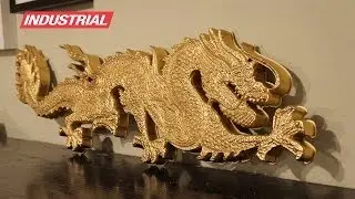CNC Project: 3D Foam Golden Dragon w/2D/3D Carving ZrN Coated Amana Tool Industrial Router Bits