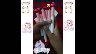 unpackin my cute little monster lipstick💞/lipstick review 😍#cute #lipstick #asmr