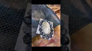 Making of sterling silver turquoise southwestern style ring w/ 3 split ringband