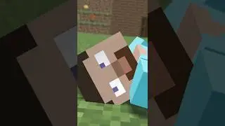 Алекс стреляет в дом Стива деревом? minecraft animation