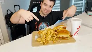 ASMR Mukbang Chick-fil-a Pimento Chicken Sandwich + Fries | P810 ASMR