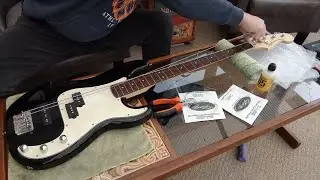 Squier Standard Precision PJ Bass New Strings & Setup
